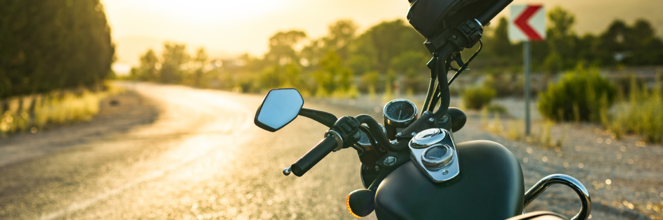 Motorcycle Image: Motorcycle parked on the side of the road
