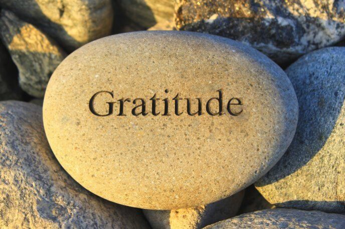 gratitude rock A rock with the word gratitude on it